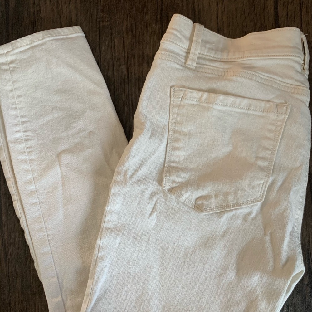 ANN TAYLOR LOFT Off white ankle  length jeans